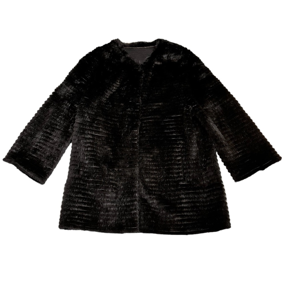 Vintage Black Fur Cardigan Coat